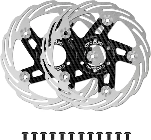 Miniatura 7 de Rotor de freno de disco flotante de 160 mm para bicicleta con 6 pernos, rotores de freno de disco de fibra de carbono para bicicleta
