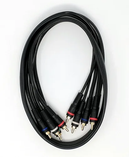 RiteAV - Cable de video componente de 3 pies y audio RCA dual, 5 RCA, HDTV - Negro