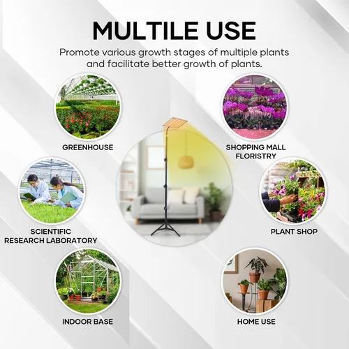 Miniatura 7 de Luz de cultivo de plantas para interiores, 264 luces LED de espectro completo con soporte de trípode ajustable con control remoto y función