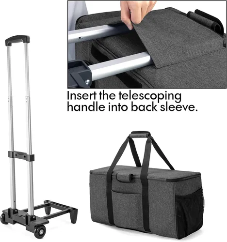 Miniatura 3 de LUXJA Bolsa con ruedas compatible con Cricut Maker (Explore Air) y fácil de presionar (9 x 9 pulgadas), funda de transporte para máquina troquelada