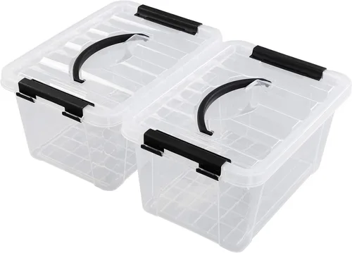 Miniatura 6 de Jekiyo Contenedor de almacenamiento de plástico de 6 cuartos de galón, contenedor de caja con cierre con tapa, juego de 2