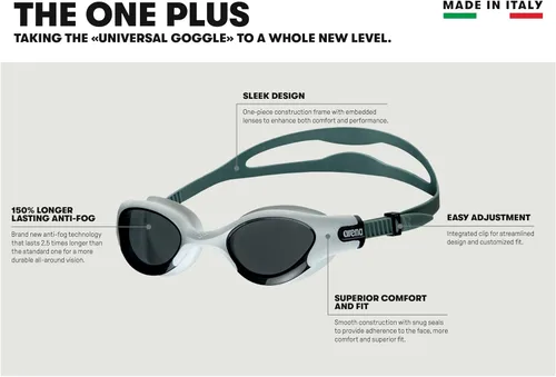 Miniatura 2 de ARENA Gafas de natación unisex para adultos The One Plus con ajuste hermético, sellos herméticos, revestimiento antivaho para nadadores de fitness