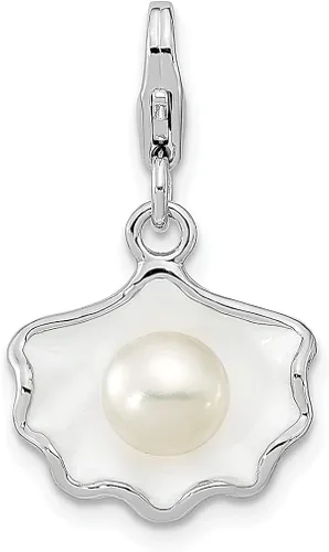 Collar de plata de ley 925 con colgante de perlas cultivadas de agua dulce, concha marina, ostra fina, joyería para mujer, regalos para ella