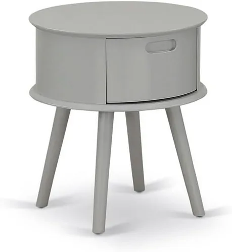 Miniatura 9 de East West Furniture GONE11 Gorgeous Gordon - Mesita de noche redonda de una pieza con cajón, 1 paquete, acabado negro