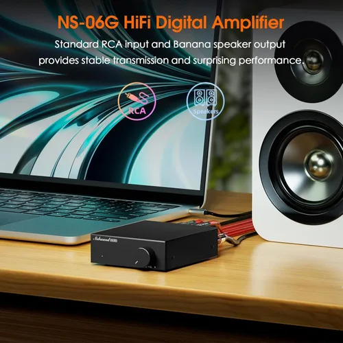 Miniatura 2 de Nobsound Mini amplificador estéreo de 2 canales: 60 W x 2 amplificador de alta fidelidad clase D con TPA3116 y adaptador de corriente de 19 V