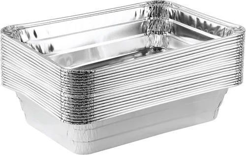 Miniatura 12 de PLASTICPRO Moldes desechables de papel de aluminio para llevar de 5 LB de 7'' X 10'' X 3'' pulgadas, moldes para hornear - utensilios de cocina