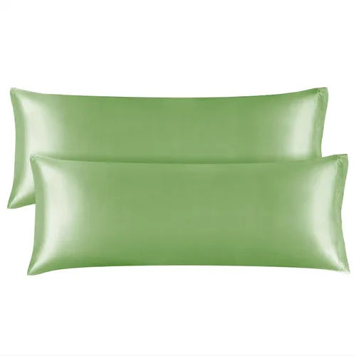 Miniatura 107 de Bedelite Funda de almohada de satén para el cuerpo, súper suave y refrescante, para el cabello y la piel, transpirable, sedosa y larga, 20 x 54 Rosa