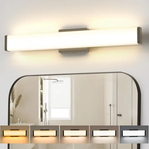 Miniatura 10 de Amico Accesorios de iluminación de baño, luces de tocador LED modernas atenuables de 5CCT de 16 pulgadas para baño, lámpara de pared negra