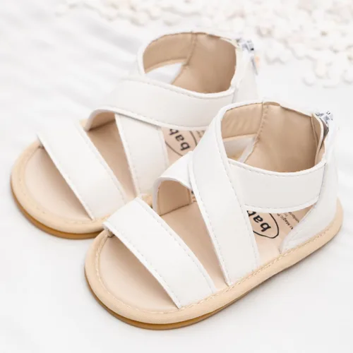 Miniatura 74 de Meckior Sandalias de verano con punta abierta y suave de piel sintética para bebés y niñas pequeñas