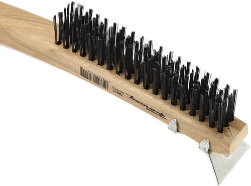 Miniatura 6 de Forney 70511A, paquete de 2 cepillos para raspar con raspador, carbono, 3 x 19 filas