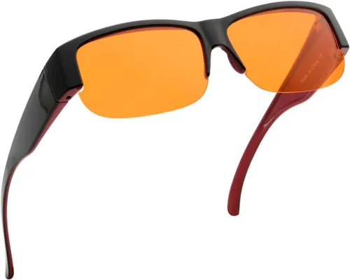Miniatura 9 de BLUELESS Se ajustan sobre lentes de bloqueo azul con lentes teñidos de naranja, color negro 06-negro-100% bloqueo de luz azul