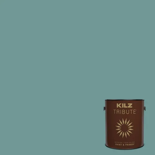 Miniatura 154 de KILZ TRIBUTE Pintura e imprimación, para interiores, semibrillante, Vintage Indigo, 1 galón Índigo Victoria
