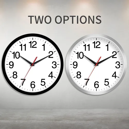 Miniatura 2 de Rohioue Reloj de pared moderno de 8 pulgadas, funciona con pilas, silencioso, sin tictac, pequeño reloj analógico para sala de estar, oficina, Negro
