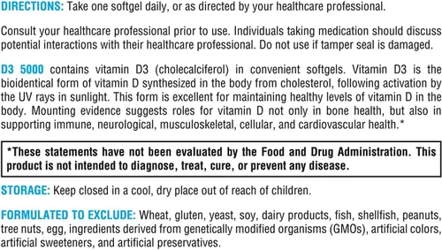 Miniatura 6 de XYMOGEN D3 5000 - Vitamina D3 biodisponible 5000 UI (125 mcg) - Suplemento de vitamina D de alta resistencia para el apoyo inmunológico