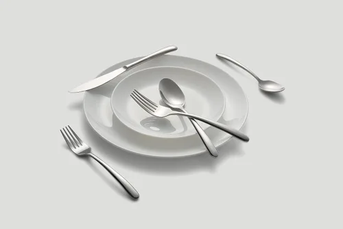 Miniatura 3 de Cambridge Silversmiths Jude Mirror - Juego de cubiertos de 45 piezas, servicio para ocho, color plateado