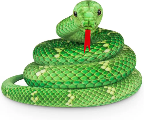 Miniatura 9 de Hozzi Boa Constrictor gigante de peluche grande de serpiente de peluche realista de 78.7 in / 80 pulgadas, regalos realistas para niños, fiesta