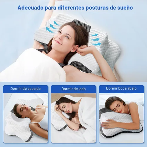 Miniatura 4 de Almohada Cervical para Alivio del Dolor y Soporte del Cuello, Almohada Ergonómica Ajustable para Dormir Cómodamente, Almohadas Ortopédicas de Espuma