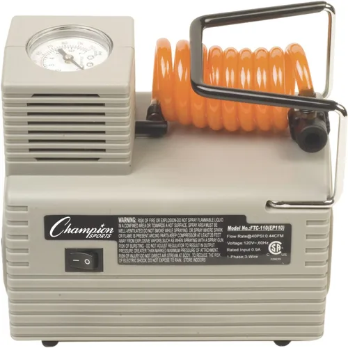 Miniatura 2 de Champion Sports Electric Ball Inflator – Quiet High-PSI Air Compressor & Ball Pump for Sports Balls, 110–120V AC