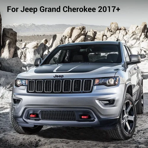 Miniatura 6 de JeCar Kit de molduras de malla para Jeep Grand Cherokee 2017-2020, color negro (7 unidades)