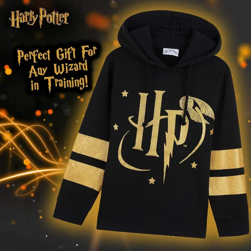 Miniatura 3 de Harry Potter Sudadera con capucha para niñas y adolescentes Hogwarts suave negrodoradorojo con cremallera