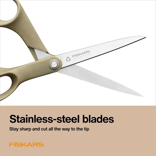 Miniatura 7 de Fiskars Tijeras de tela reciclada de 8 pulgadas - Tijeras de artesanía sostenibles y afiladas para costura - Corte de tela - Beige