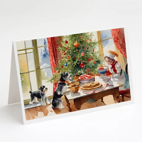 Miniatura 90 de Caroline's Treasures DAC3884GCA7P Paquete de 8 tarjetas en blanco de Navidad con galletas de husky siberiano Tarjetas de felicitación con sobres