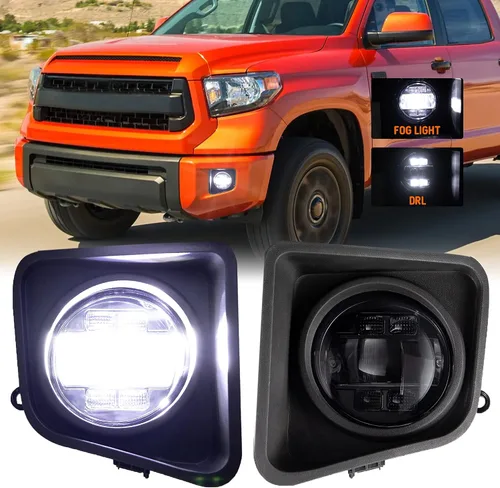 Miniatura 9 de DRFG Luces antiniebla LED con luces diurnas Compatibles para Toyota Tundra 2007 2008 2009 2010 2011 2012 2013, Conjunto de luces antiniebla Sequoia