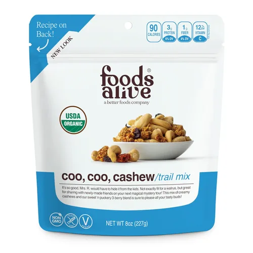 Foods Alive | Mezcla orgánica de frutos secos de coo, coco y anacardos | 8 onzas