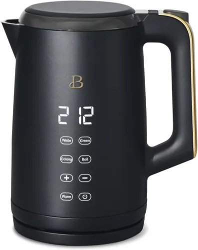 Hervidor eléctrico 1.7L 1500W con pantalla activada por tacto, control de temperatura programable, 4 ajustes de té preestablecidos, apagado