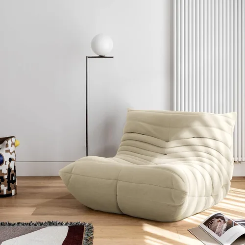 Miniatura 5 de Puf Togo sin comprimir de alta gama para adultos, sofá de espuma viscoelástica con tela suave, cómodo sillón de sala junto a la chimenea para sala