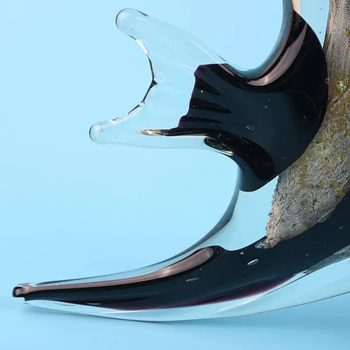 Miniatura 5 de Hophen Art - Figura de cristal de golondrina de ángel tropical soplada hecha a mano, escultura de animales marinos, decoración del hogar, estatua