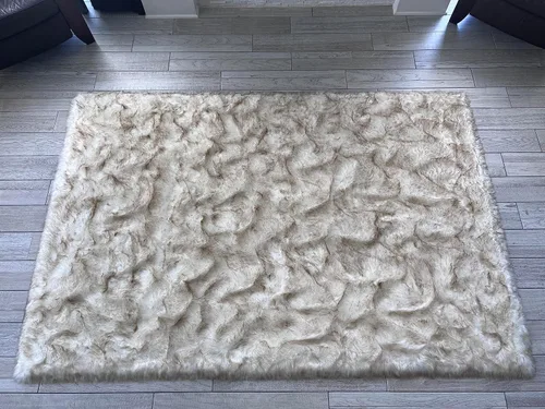 Miniatura 22 de LAMBZY Elegante y sofisticada alfombra rectangular de piel de oveja (beige, 2 x 3 pies)