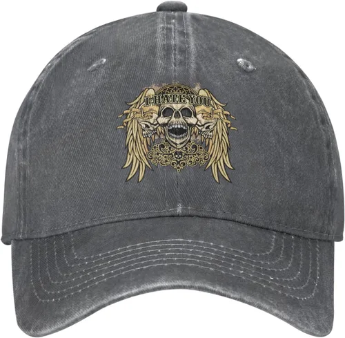 Miniatura 2 de Cowboy Hat Trendy Hats for Man and Women Djustable Four Season Outdoor Baseball Cap of Hell Skull with Angel Deep Heather