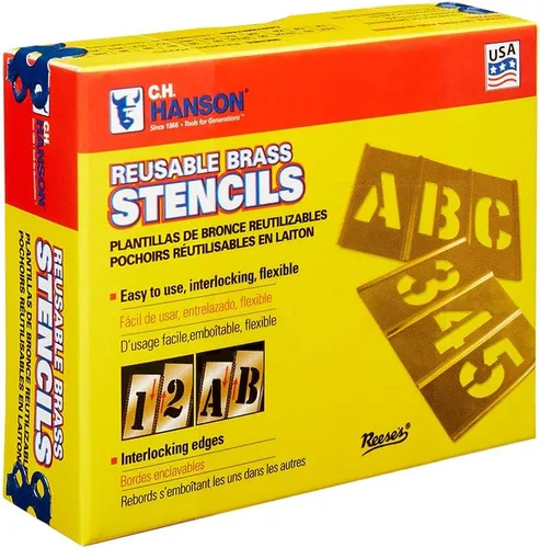 Miniatura 5 de CH Hanson 10066 Juego de letras y números de latón de 1/2" 45 piezas