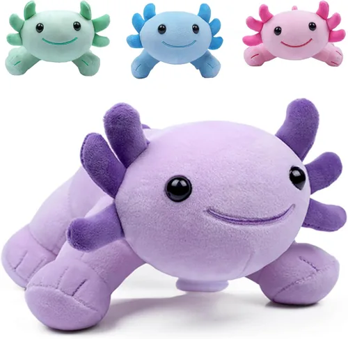Miniatura 11 de Axolotl - Juguete de peluche, suave y lindo ajolote de 10.8 pulgadas, almohada de felpa de algodón de peluche Kawaii Salamandra Animal para niños