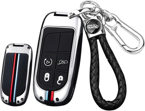 Miniatura 10 de ontto Funda de metal para llavero de automóvil, protección completa para Jeep Grand Renegade Cherokee Smart Remote Car Key Holder para Dodge
