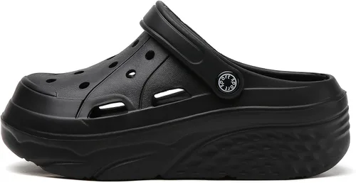 Miniatura 5 de SECHRITE Zuecos de plataforma para mujer, zapatos de jardín, impermeables, para playa, piscina, sandalias de verano, pantuflas para el hogar