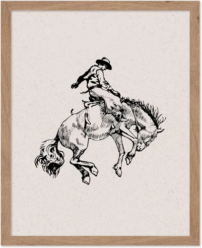 Miniatura 69 de Poster Master Póster de Rodeo marrón – Estampado retro de vaquero sobre caballo – Arte de vaquero – Arte occidental – Arte del salvaje oeste