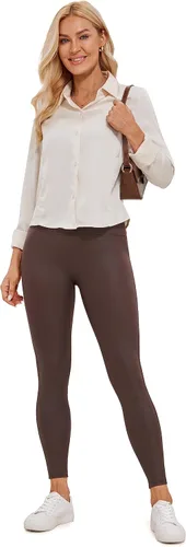 Miniatura 3 de CRZ YOGA Butterluxe - Leggings de piel sintética mate para mujer, 26.5 pulgadas, sin costuras frontales, cintura alta, elásticos, pantalones de piel