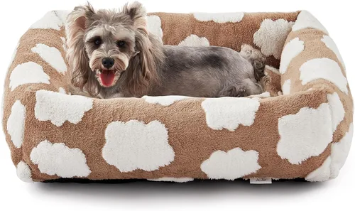 Miniatura 40 de JOEJOY Cama mediana para perros de tamaño mediano, cama ortopédica rectangular lavable para mascotas con funda de cremallera extraíble, bonita cama