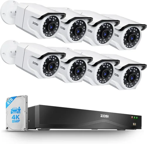 Miniatura 11 de ZOSI Sistema de cámara de seguridad PoE de 32 canales 4K, 12 cámaras interiores y exteriores de 8 MP con audio, detección de persona/vehículo