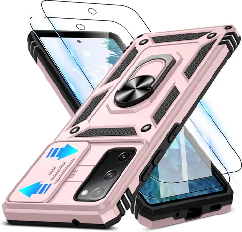 Miniatura 86 de ATUMP Funda para OnePlus Nord N200 5G con protector de pantalla HD con cubierta para cámara deslizante, soporte de anillo de rotación de 360°
