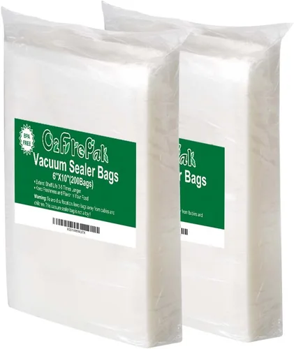 O2frepak 200 Bolsas Selladoras al Vacío de 6" x 10" Pinta sin BPA y de Servicio Pesado, Bolsas Selladoras de Alimentos al Vacío, Excelente para