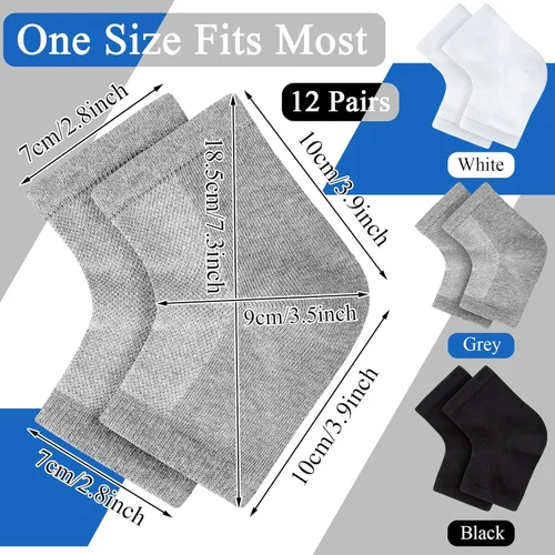 Miniatura 2 de Calcetines hidratantes, calcetines sin dedos para mujer para tratamiento de talón seco y agrietado, calcetines de silicona para mujer