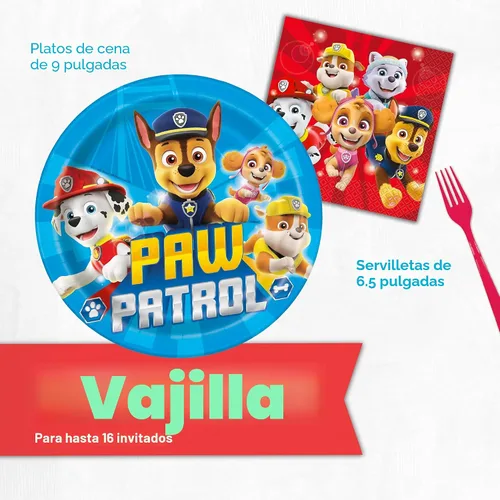 Miniatura 5 de Decoraciones de Cumpleaños Únicas de Patrulla Canina Suministros de Fiesta de Patrulla Canina Con Mantel de Patrulla Canina, Platos de Patrulla