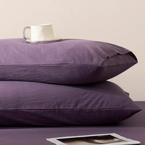 Miniatura 14 de JELLYMONI Juego de 2 fundas de almohada estándar de algodón lavado con textura similar al lino, color ámbar naranja de 20 x 26 pulgadas, fundas