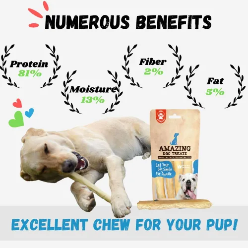 Miniatura 4 de Amazing Dog Treats Pequeña barra de colágeno – (6 pulgadas – 8 unidades) – Rollos de mejillas de carne de res de colágeno para perros – Palitos