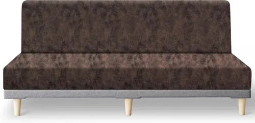 Miniatura 48 de molasofa - Funda elástica para futón de aspecto de cuero, cubierta para sofá sin brazos, protector de muebles con parte inferior elástica, funda