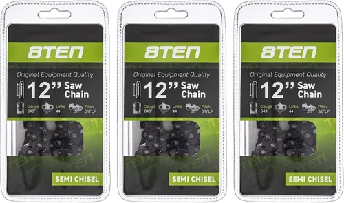 Miniatura 165 de 8TEN Cadena de motosierra semi cincel de 6 pulgadas .050 1/4 42 DL para Worx WG320 Black & Decker LLP120 (paquete de 3)