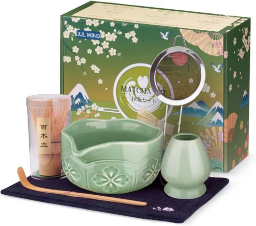 Miniatura 16 de Juego de batidor de bambú Matcha con 2 paquetes de batidor de bambú natural 100% Matcha, colador, cuchara para té y cuchara de té, Chasen
